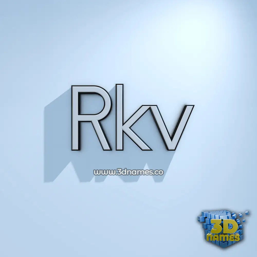 rkv in White Logo Cold style - 3D name wallpaper