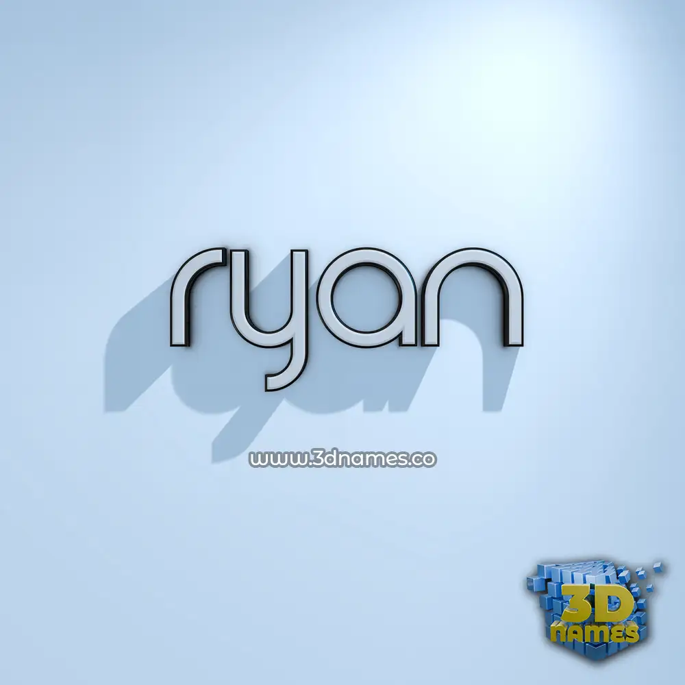 ryan in White Logo Cold style - 3D name wallpaper