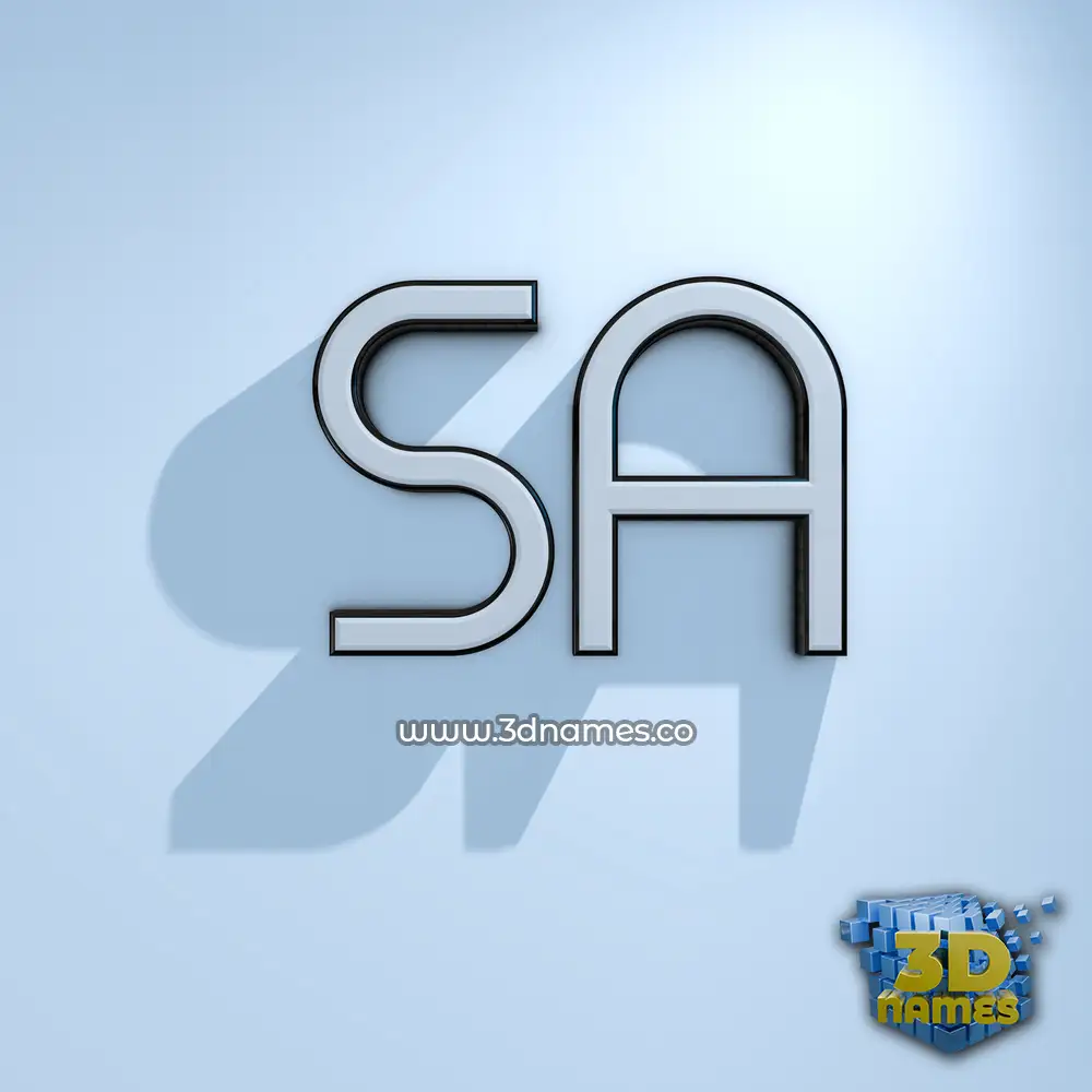 sa in White Logo Cold style - 3D name wallpaper