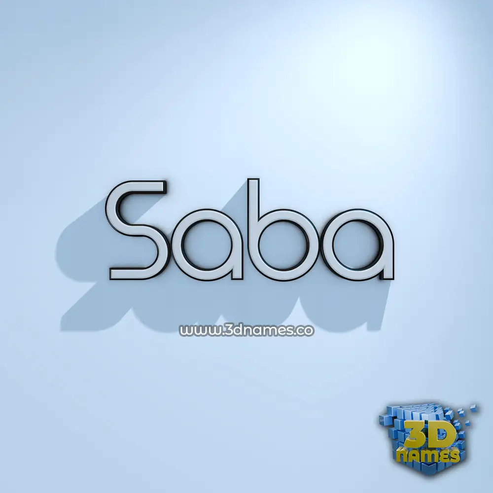 saba in White Logo Cold style - 3D name wallpaper