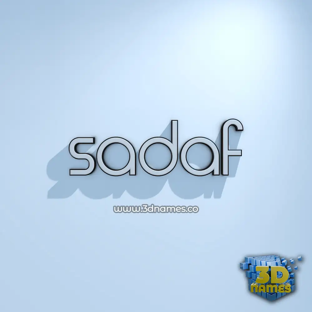 sadaf in White Logo Cold style - 3D name wallpaper