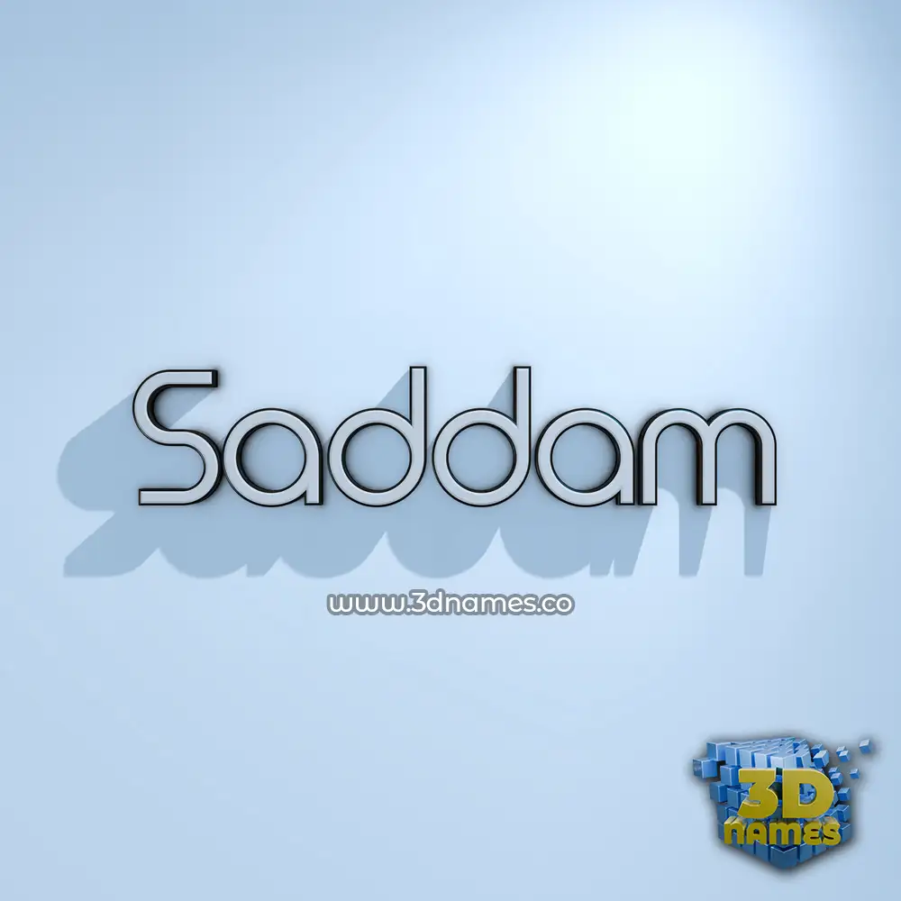 saddam in White Logo Cold style - 3D name wallpaper