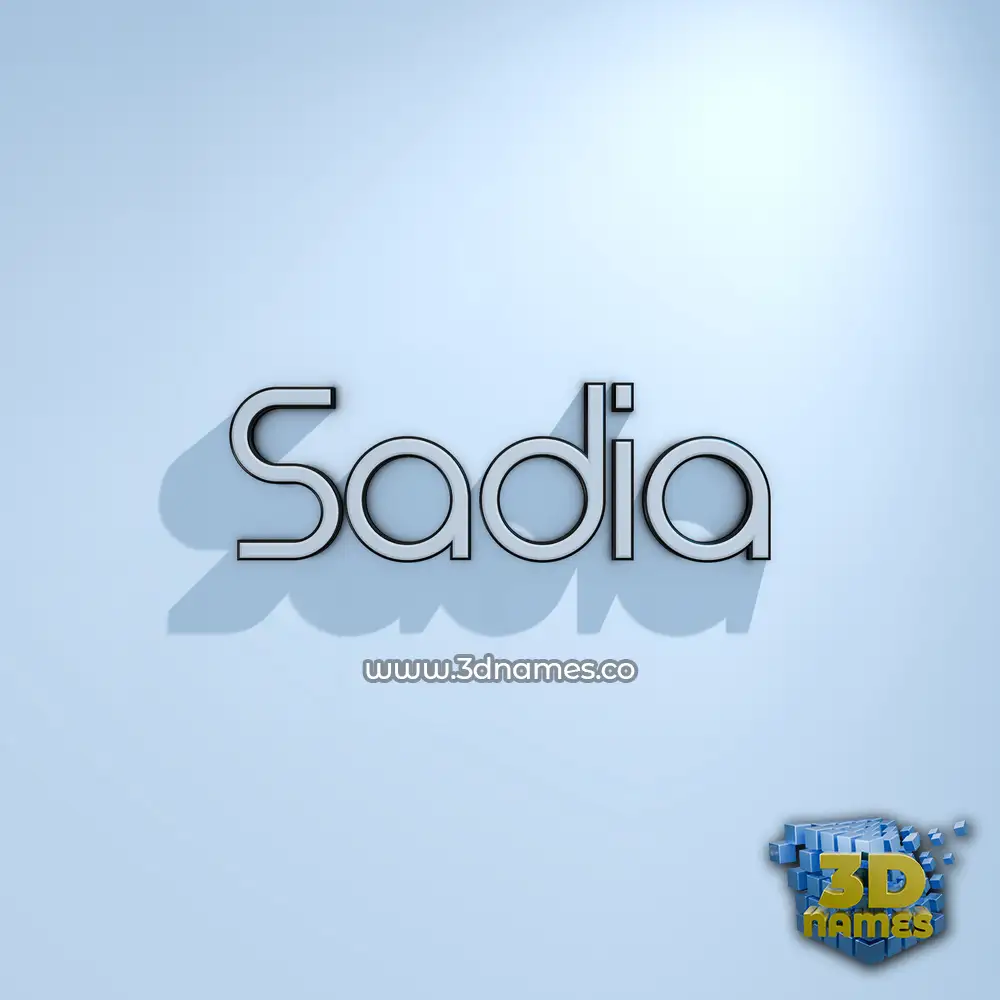 sadia in White Logo Cold style - 3D name wallpaper