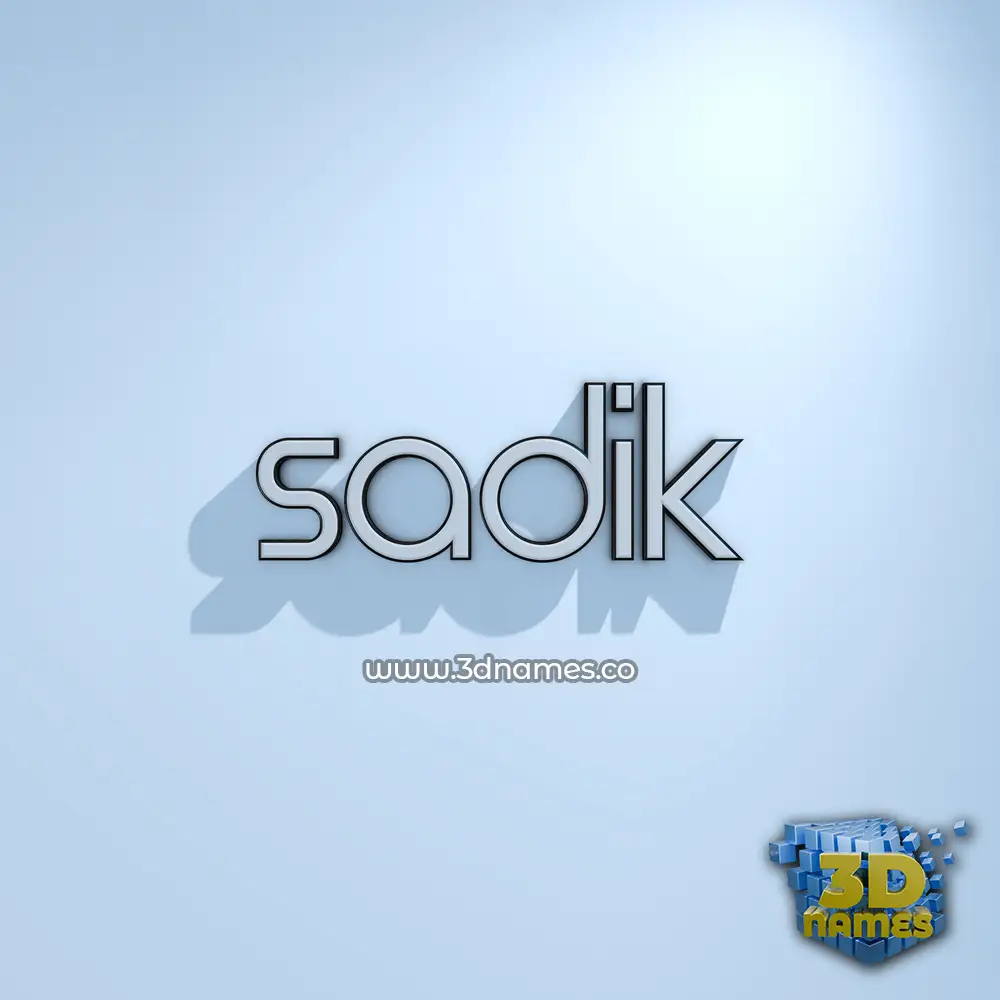 sadik in White Logo Cold style - 3D name wallpaper