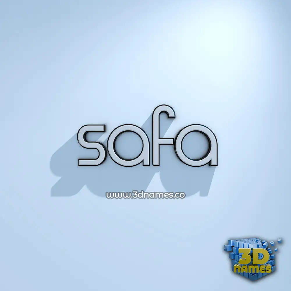safa in White Logo Cold style - 3D name wallpaper