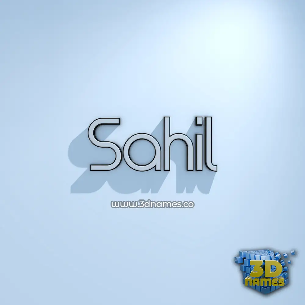 sahil in White Logo Cold style - 3D name wallpaper