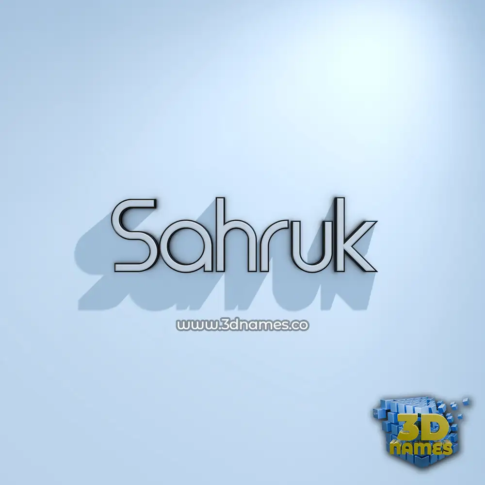 sahruk in White Logo Cold style - 3D name wallpaper