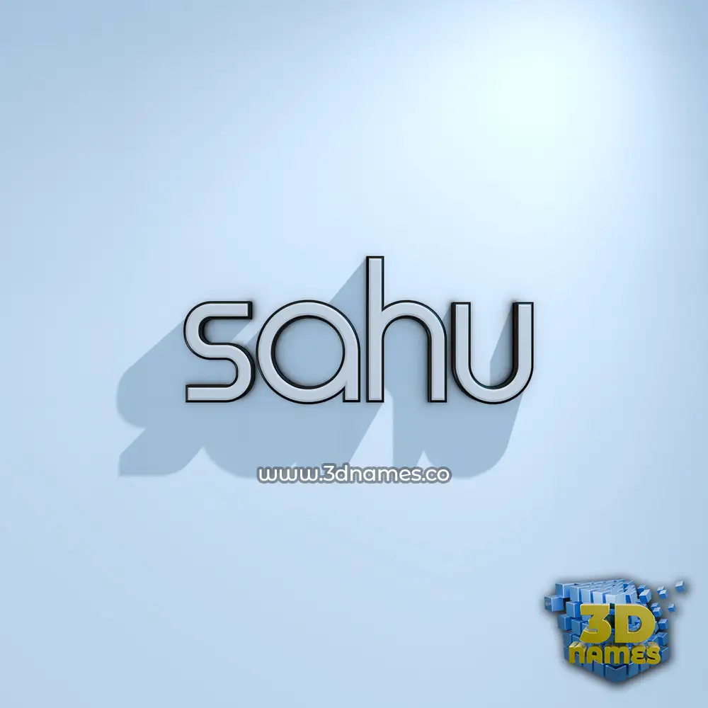 sahu in White Logo Cold style - 3D name wallpaper