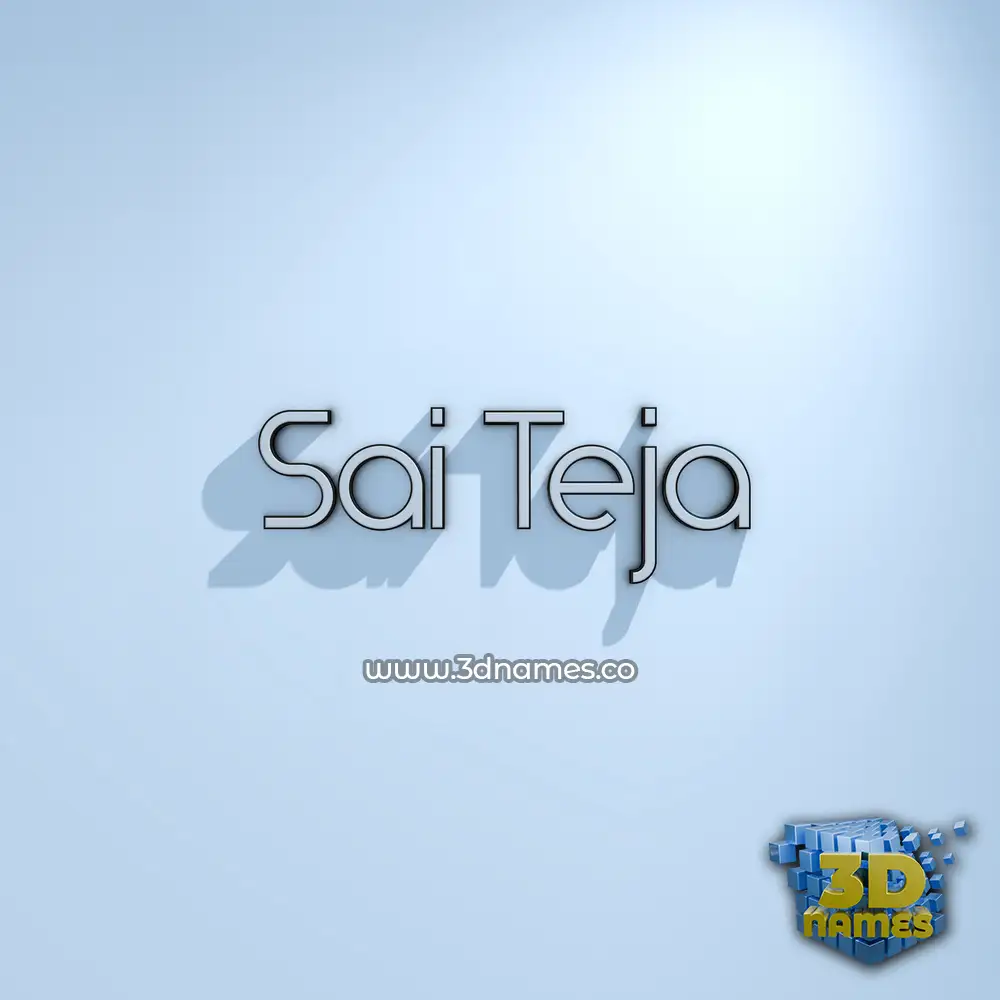 sai teja in White Logo Cold style - 3D name wallpaper