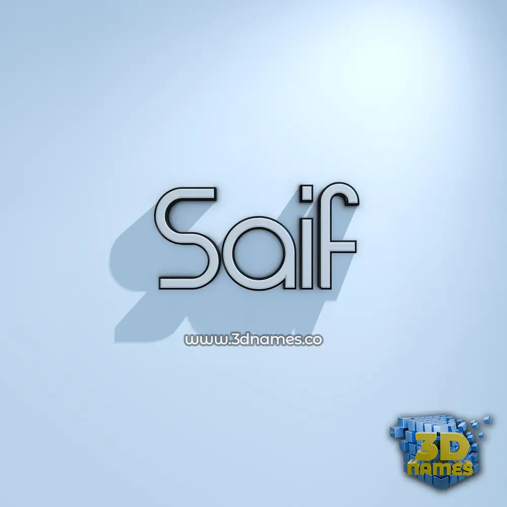 saif in White Logo Cold style - 3D name wallpaper