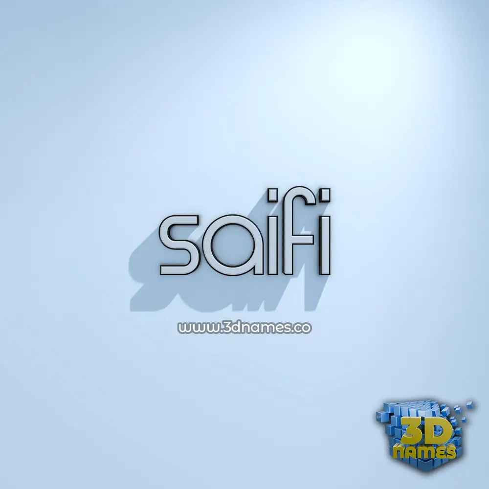 saifi in White Logo Cold style - 3D name wallpaper