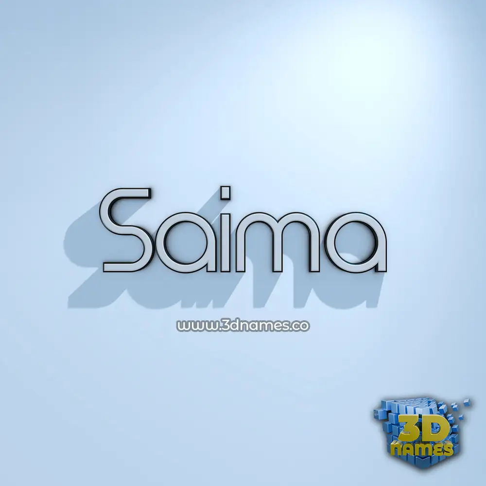 saima in White Logo Cold style - 3D name wallpaper