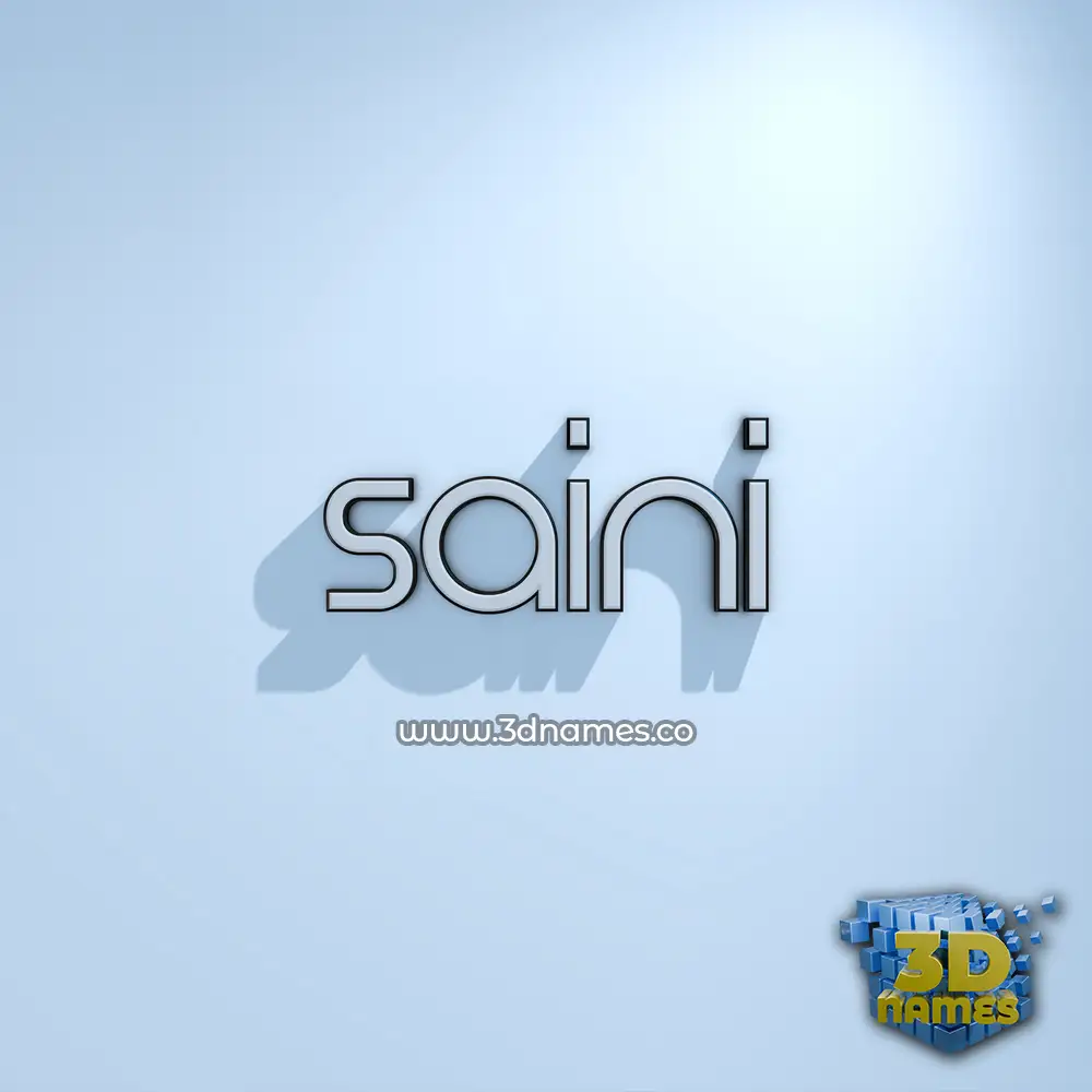 saini in White Logo Cold style - 3D name wallpaper