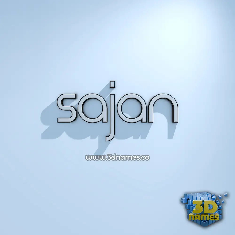 sajan in White Logo Cold style - 3D name wallpaper