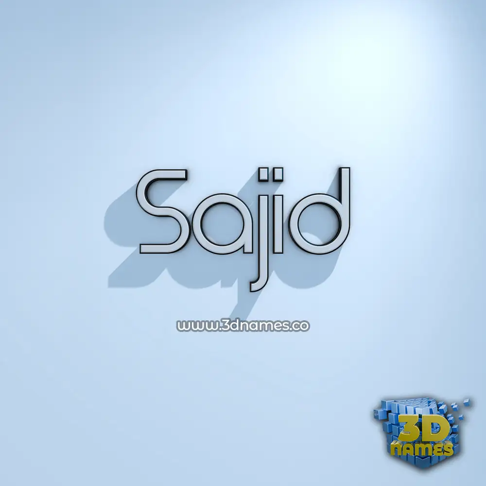 sajid in White Logo Cold style - 3D name wallpaper