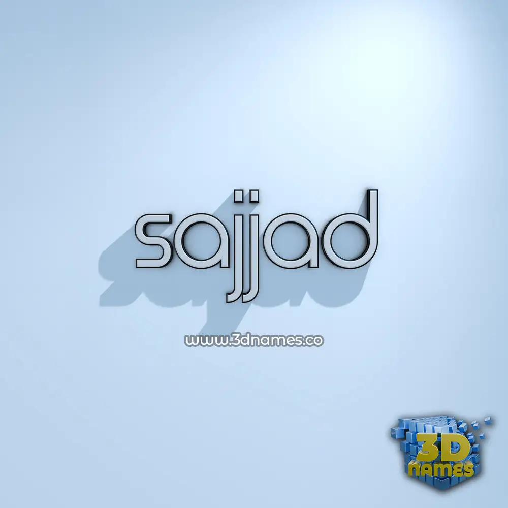 sajjad in White Logo Cold style - 3D name wallpaper