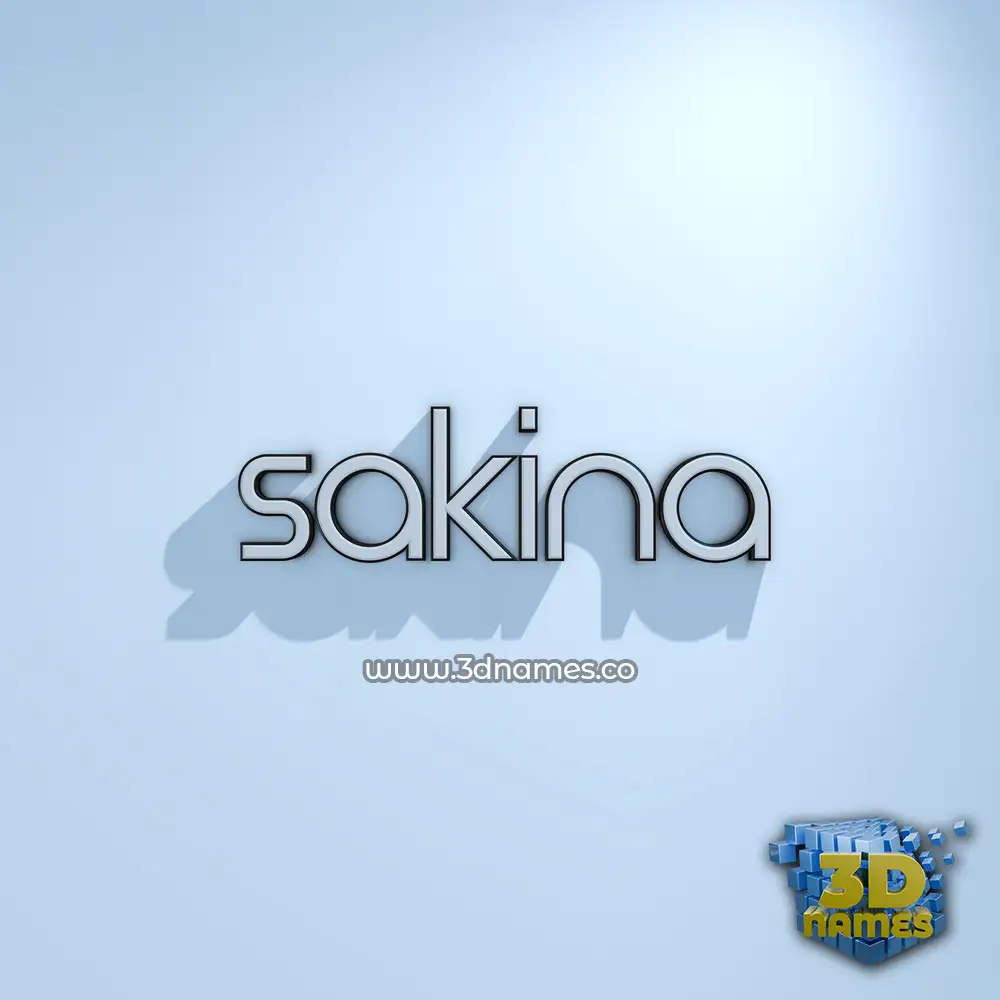 sakina in White Logo Cold style - 3D name wallpaper