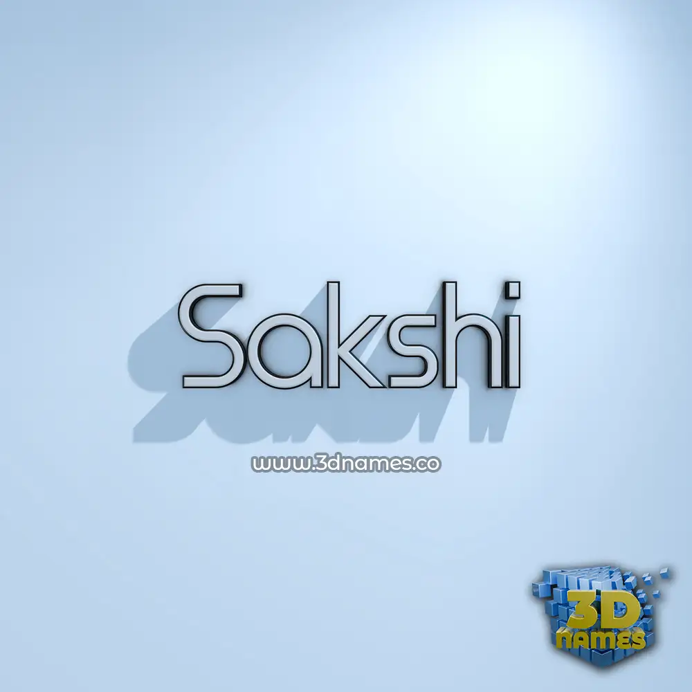sakshi in White Logo Cold style - 3D name wallpaper