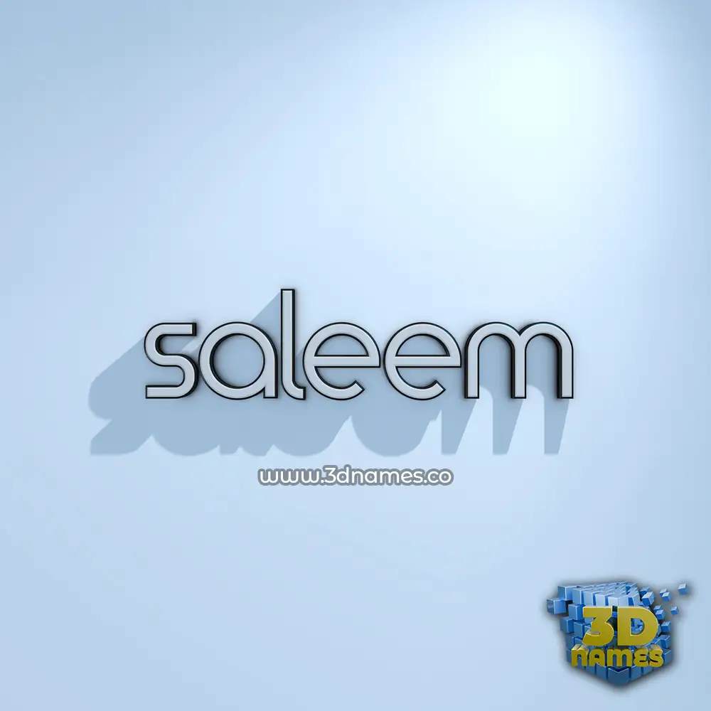 saleem in White Logo Cold style - 3D name wallpaper