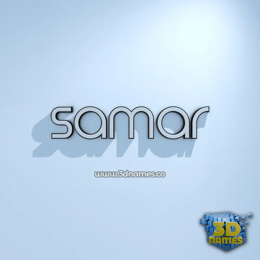 samar in White Logo Cold style - 3D name wallpaper