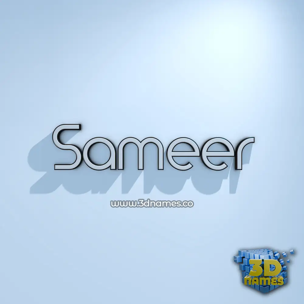 sameer in White Logo Cold style - 3D name wallpaper