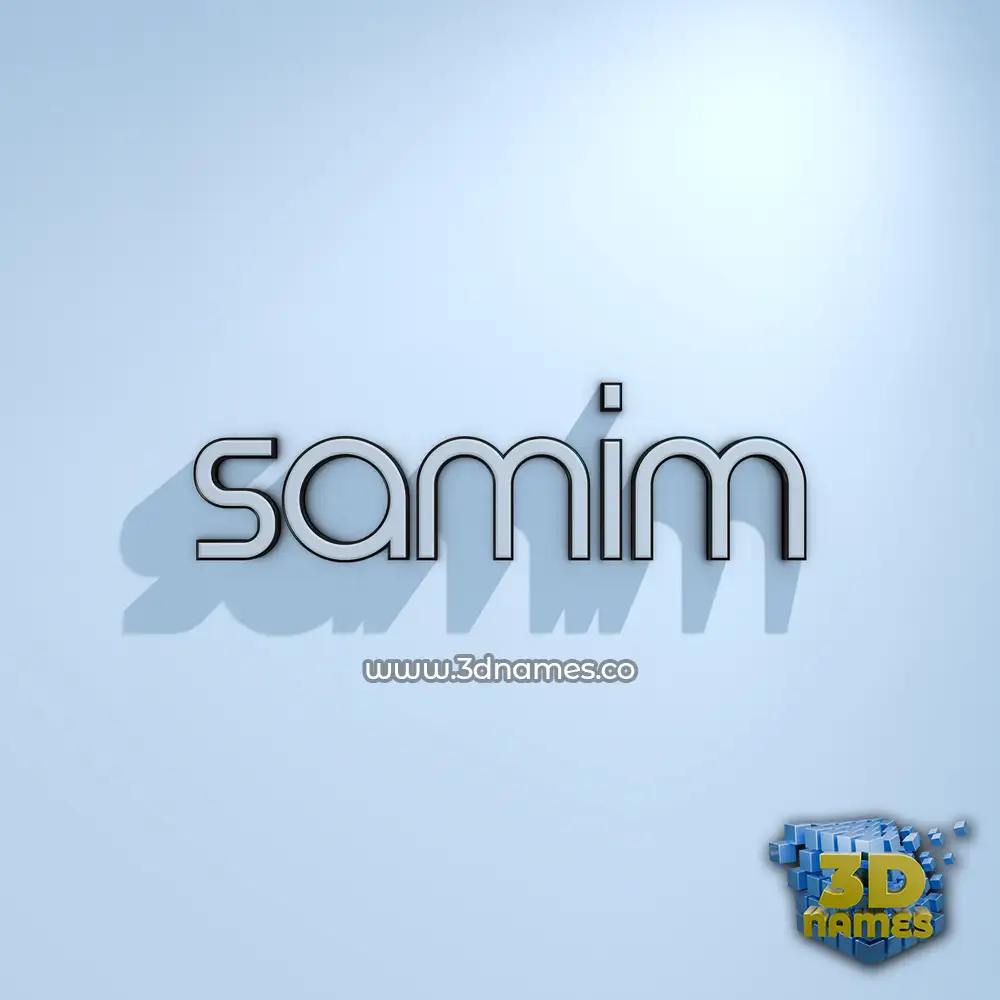 samim in White Logo Cold style - 3D name wallpaper