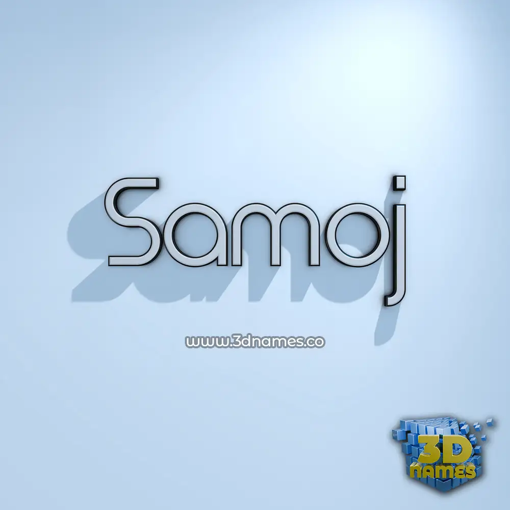 samoj in White Logo Cold style - 3D name wallpaper