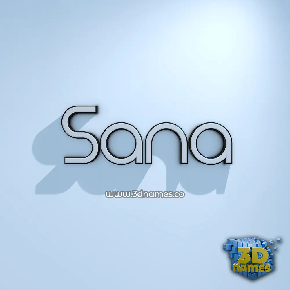 sana in White Logo Cold style - 3D name wallpaper
