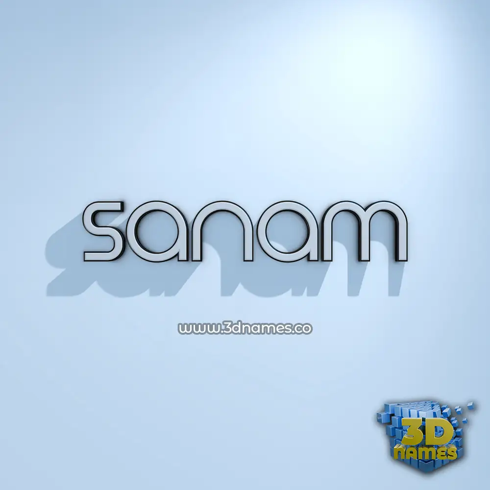 sanam in White Logo Cold style - 3D name wallpaper