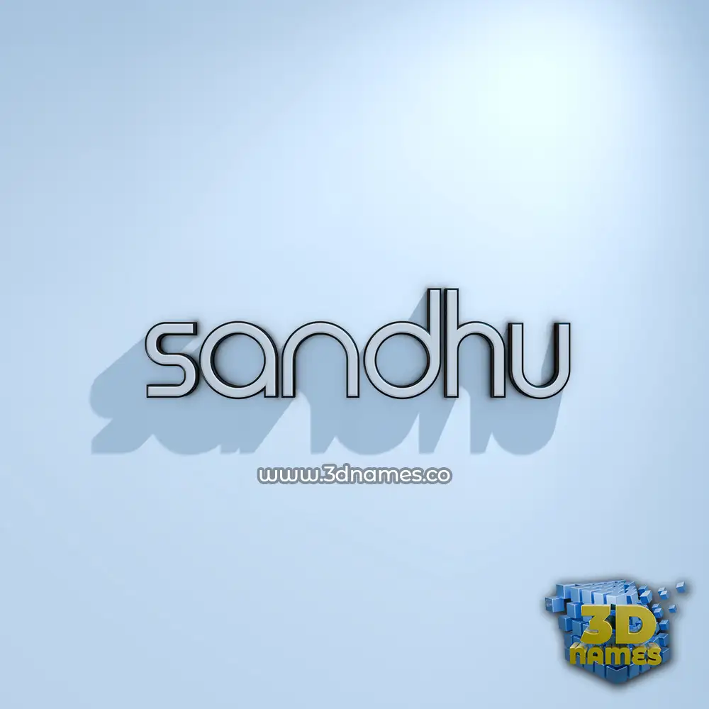 sandhu in White Logo Cold style - 3D name wallpaper