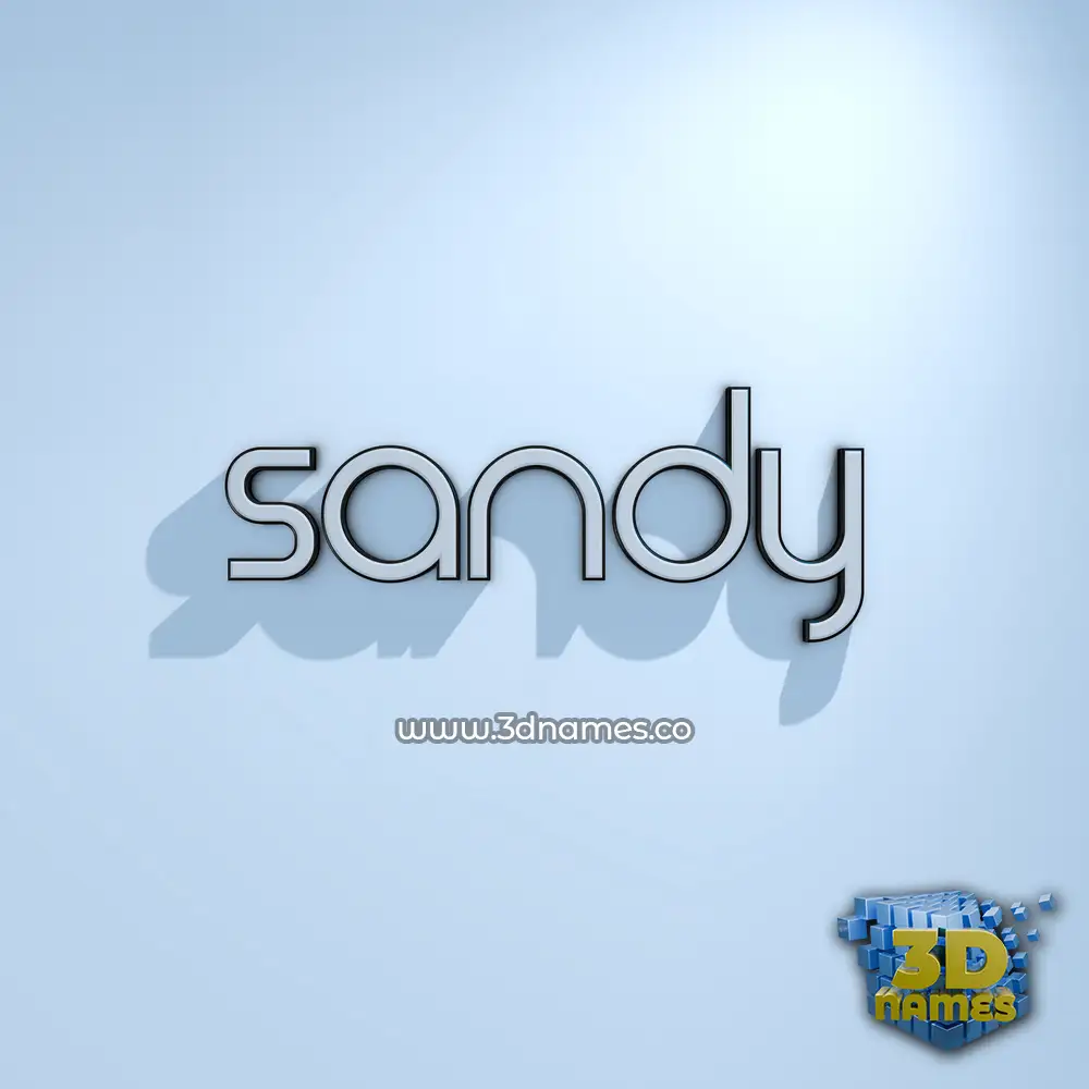 sandy in White Logo Cold style - 3D name wallpaper