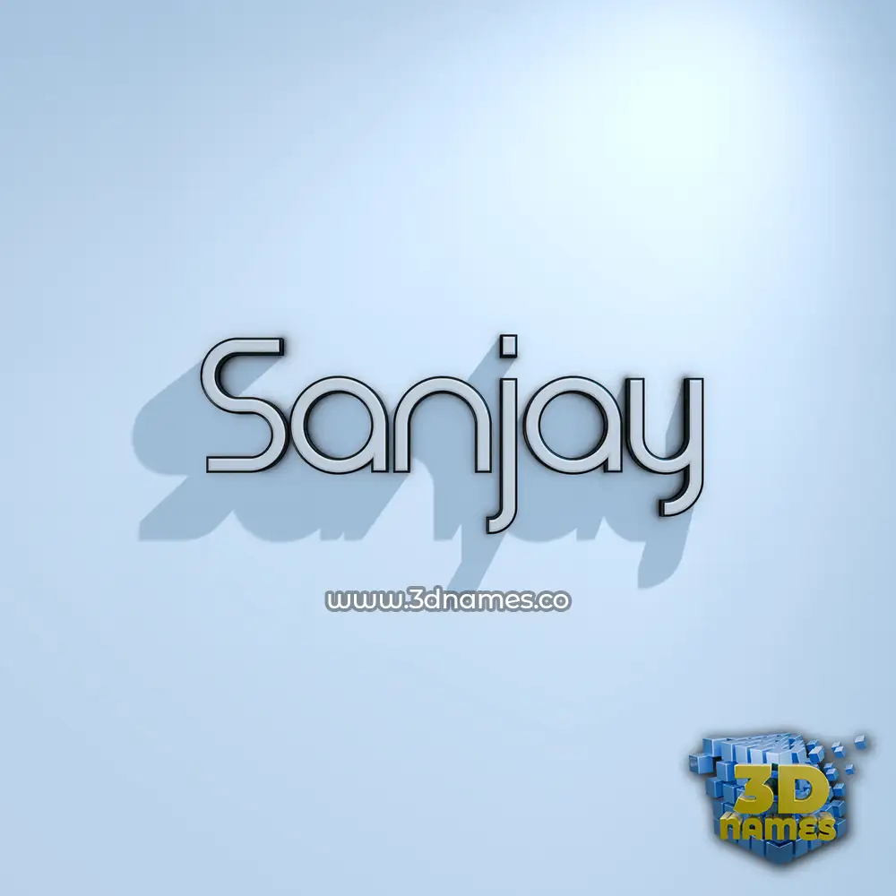 sanjay in White Logo Cold style - 3D name wallpaper