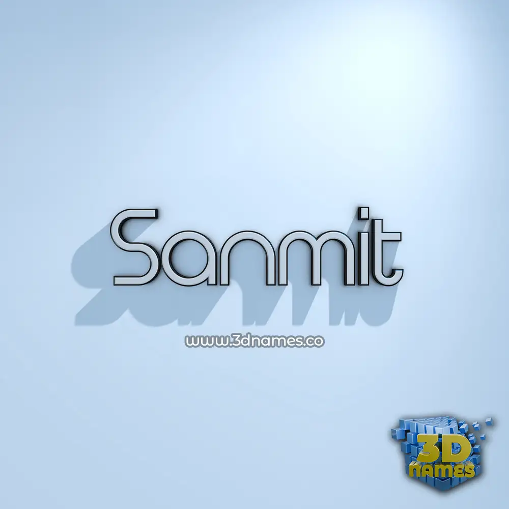 sanmit in White Logo Cold style - 3D name wallpaper