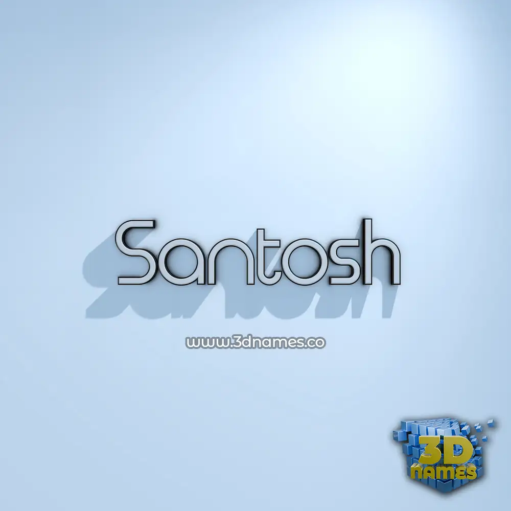 santosh in White Logo Cold style - 3D name wallpaper