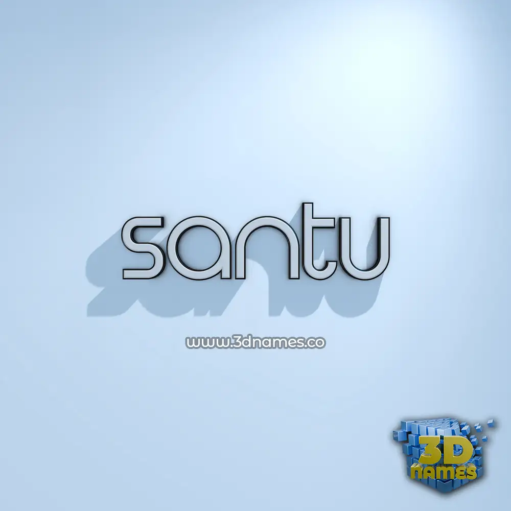 santu in White Logo Cold style - 3D name wallpaper