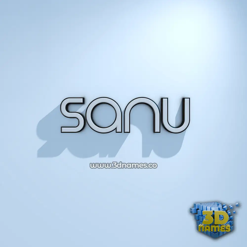 sanu in White Logo Cold style - 3D name wallpaper