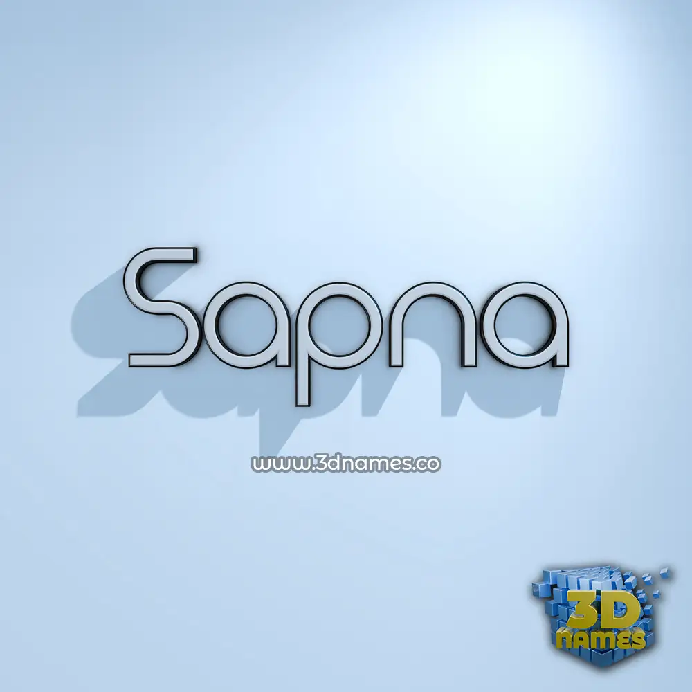 sapna in White Logo Cold style - 3D name wallpaper