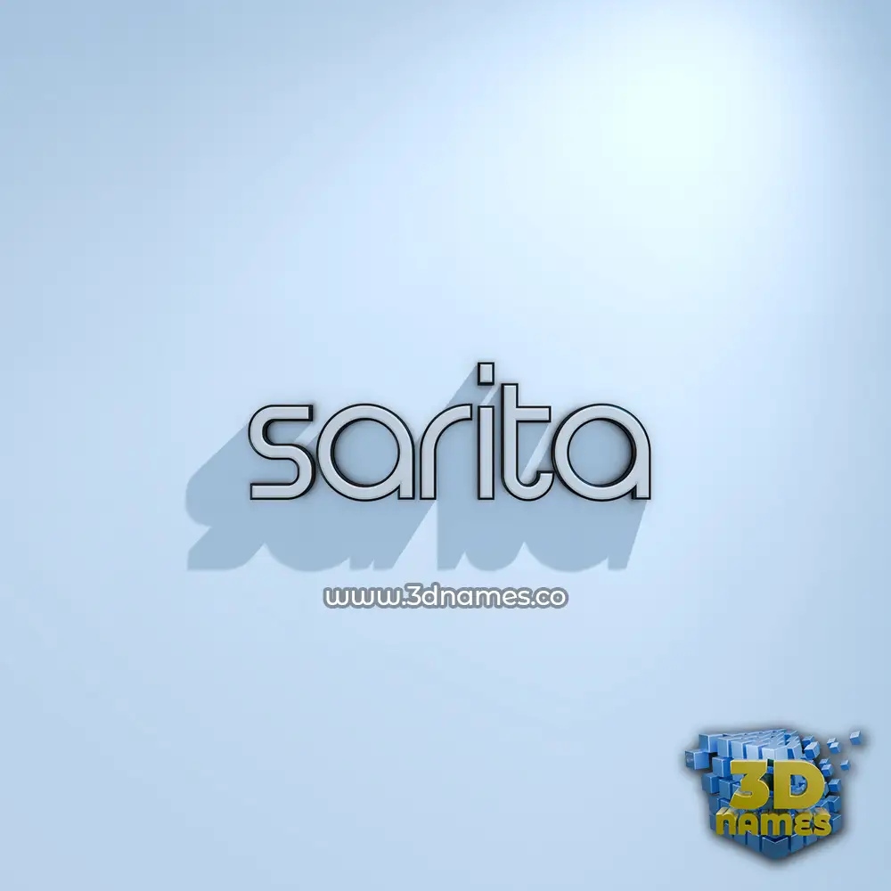 sarita in White Logo Cold style - 3D name wallpaper
