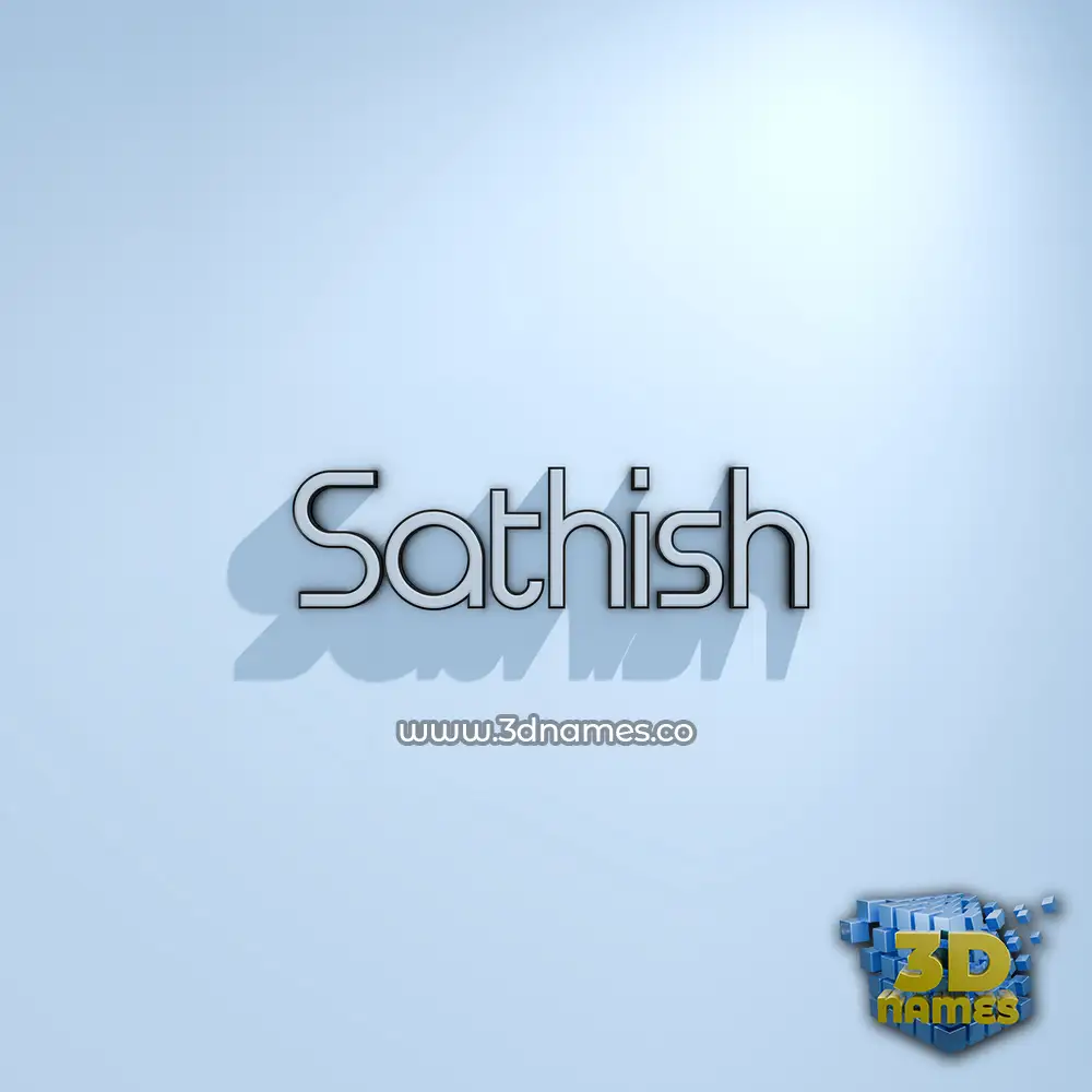 sathish in White Logo Cold style - 3D name wallpaper
