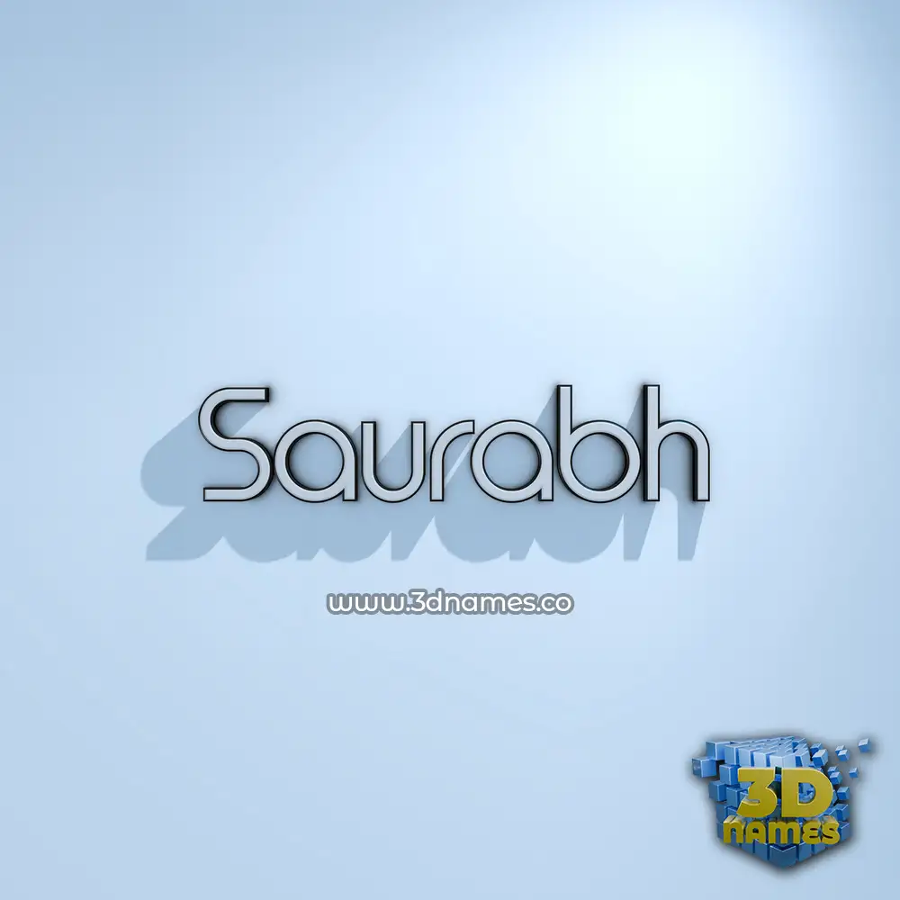 saurabh in White Logo Cold style - 3D name wallpaper
