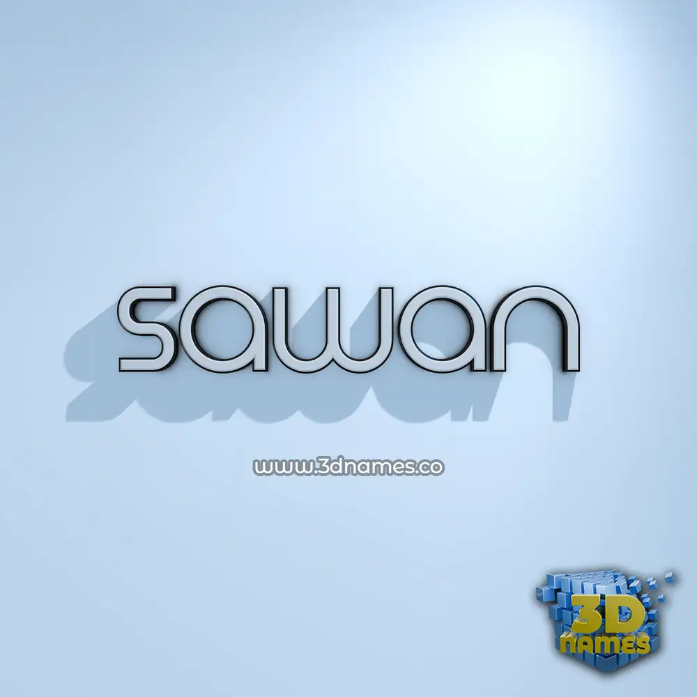 sawan in White Logo Cold style - 3D name wallpaper