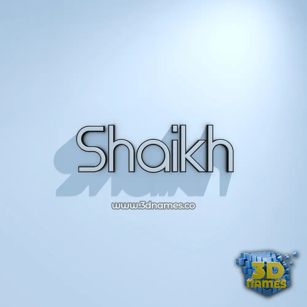 shaikh in White Logo Cold style - 3D name wallpaper