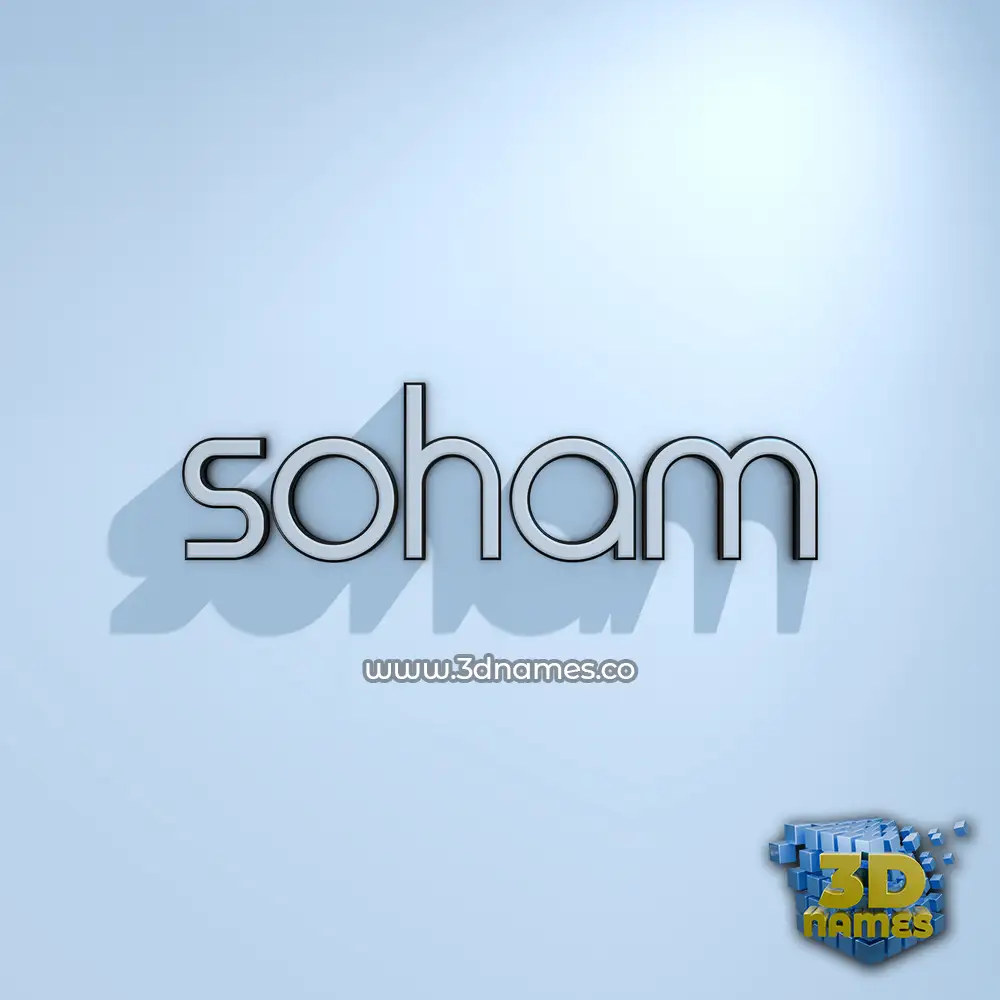 soham in White Logo Cold style - 3D name wallpaper