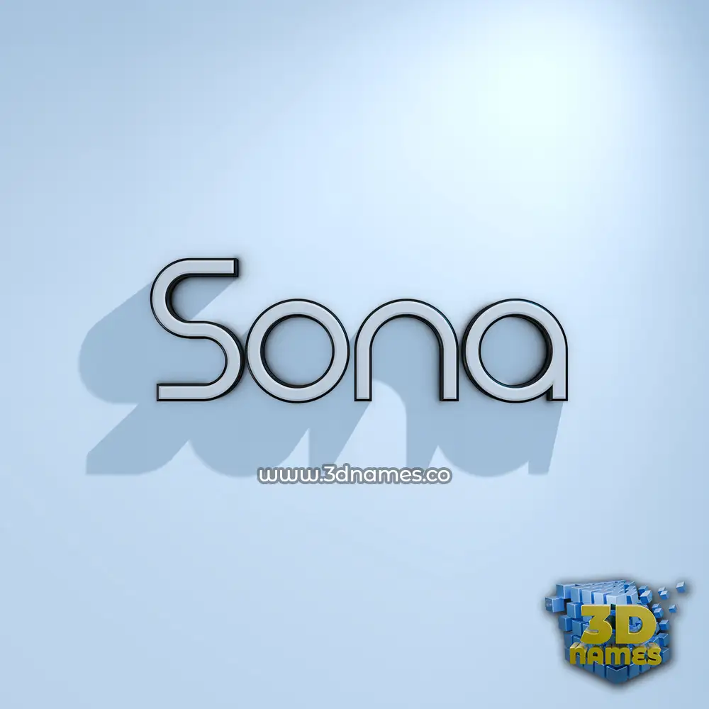 sona in White Logo Cold style - 3D name wallpaper