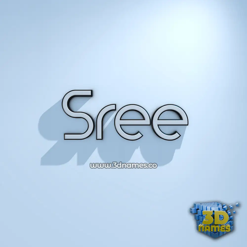 sree in White Logo Cold style - 3D name wallpaper
