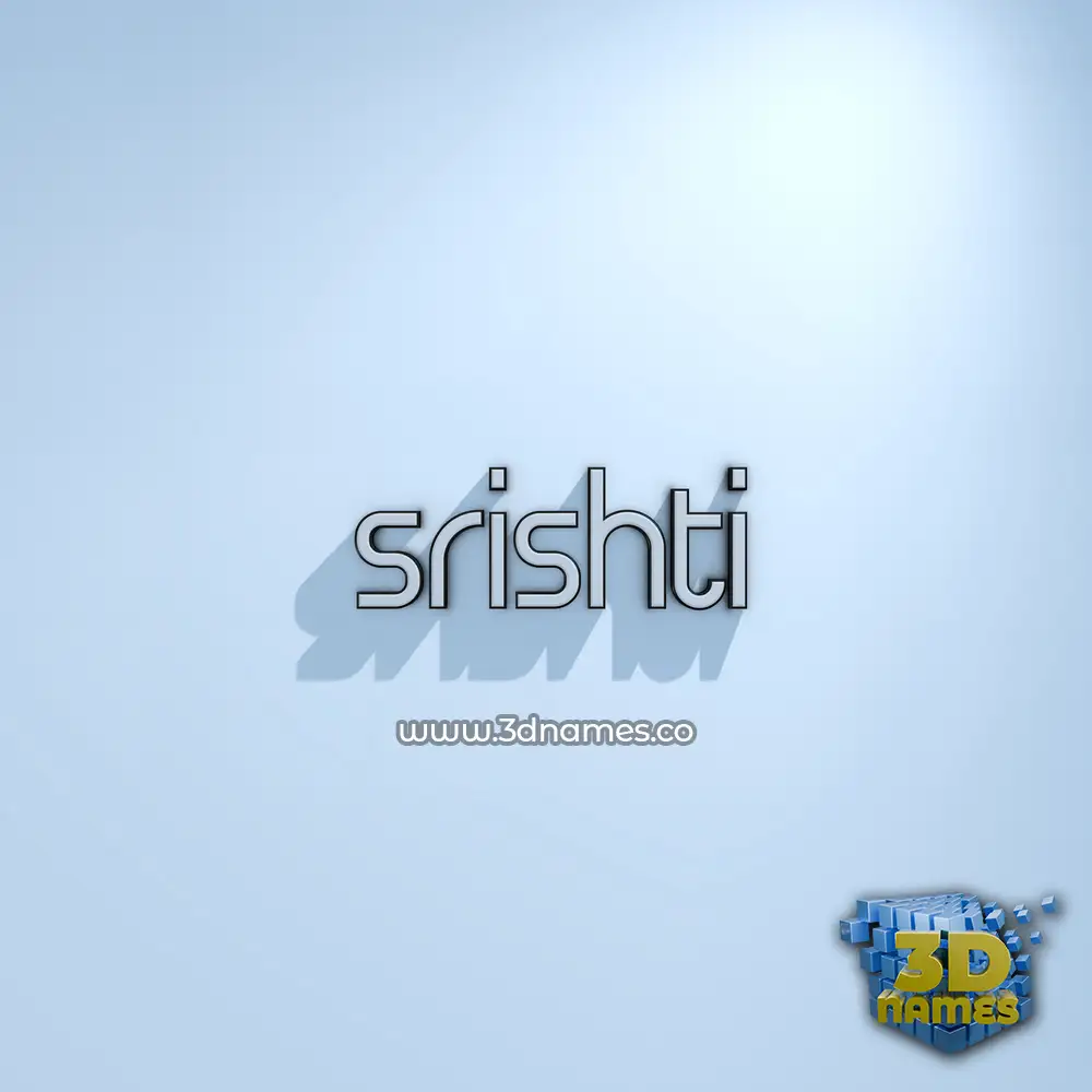 srishti in White Logo Cold style - 3D name wallpaper