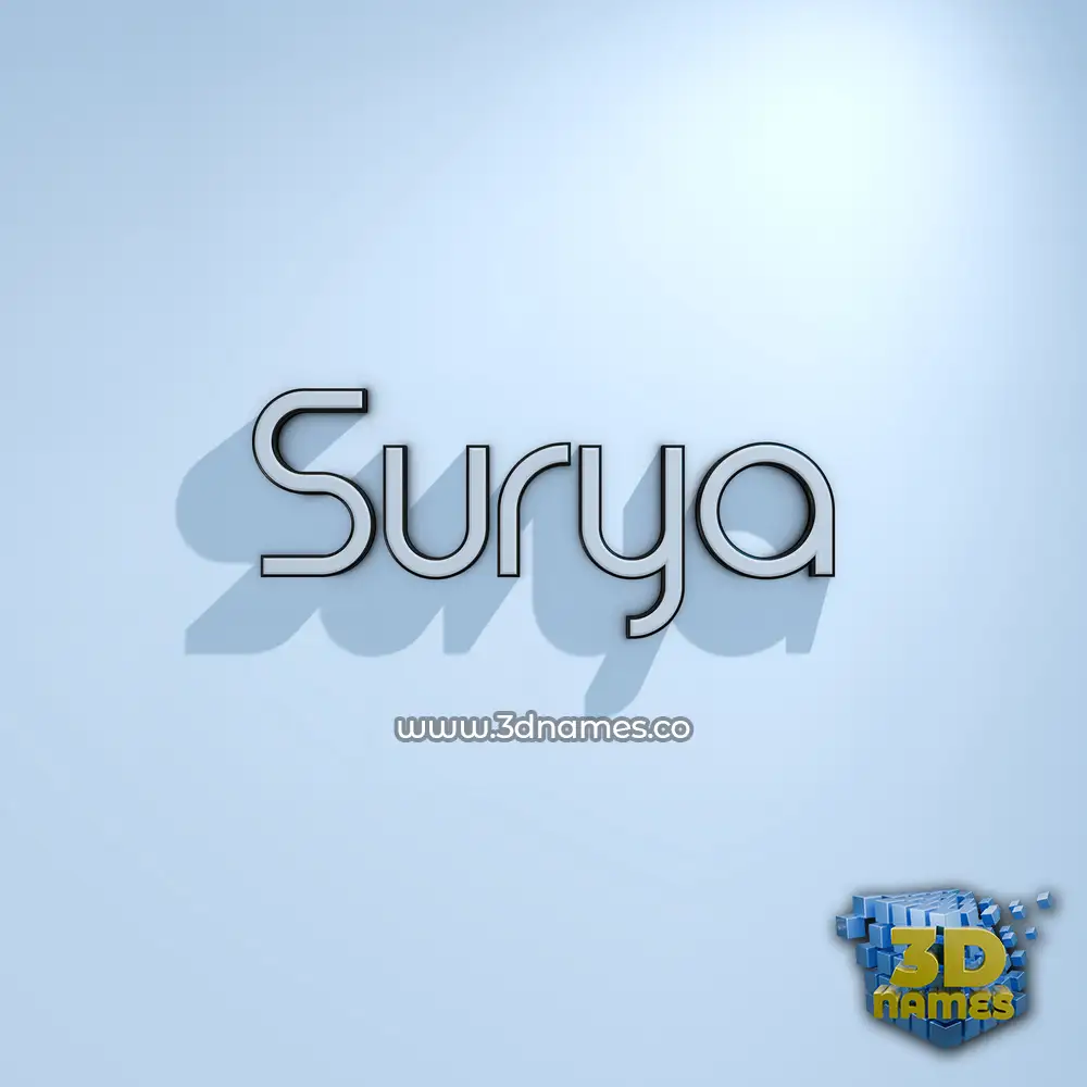 surya in White Logo Cold style - 3D name wallpaper