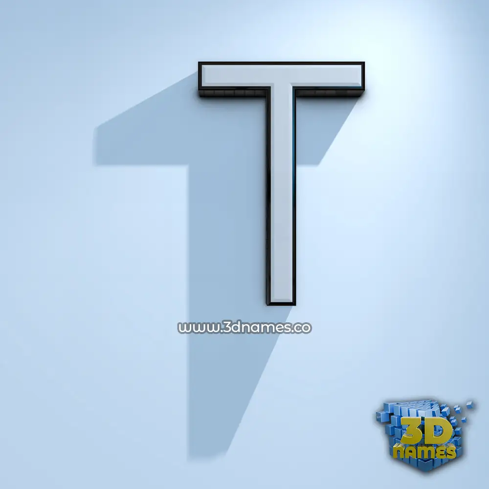 t in White Logo Cold style - 3D name wallpaper