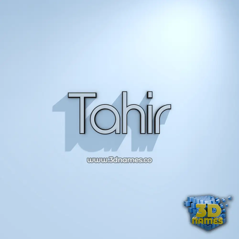 tahir in White Logo Cold style - 3D name wallpaper