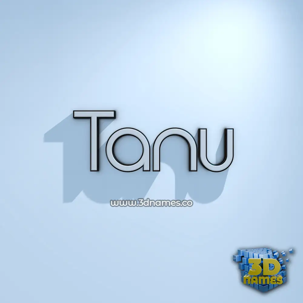 tanu in White Logo Cold style - 3D name wallpaper